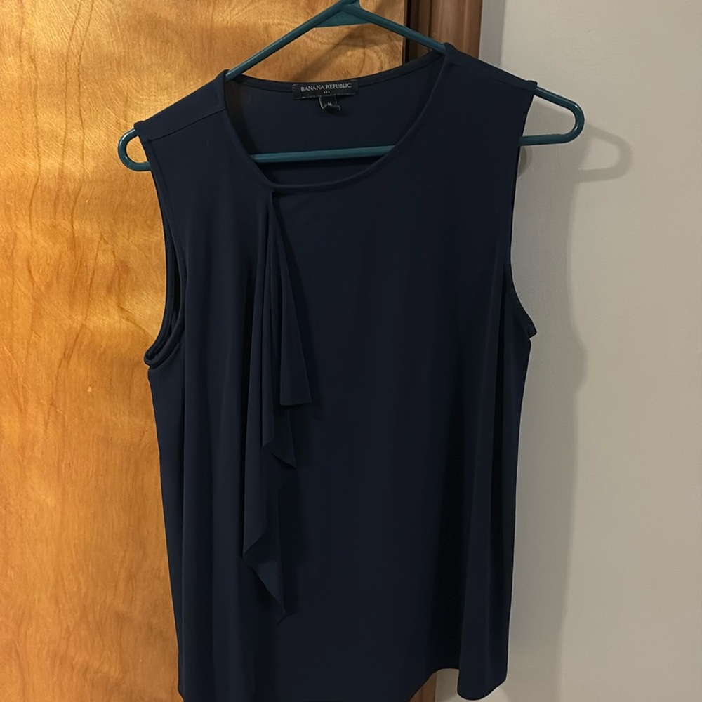 Vintage banana republic asymmetrical navy dress tank top